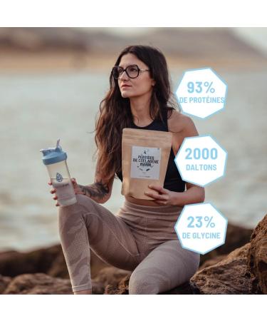 Nutripure | Wild Marine Collagen Powder | Joint Supplement Hair & Nail Care Skin | Hydrolized Marine Collagen | Jar 1.2 kg | 4 months | Neutral taste | Made in France - Buy Online on GoSupps.com