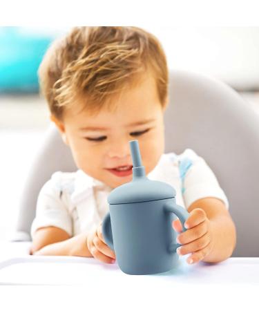 Mintlyfe Baby Trainer Cup (Pack of 2) BPA-Free Silicone Sippy Cup for Toddlers - 5 oz - Spill Proof with Handles, Lid, and Straw - Non-Slip - Blush & Ether - Buy Online on GoSupps.com