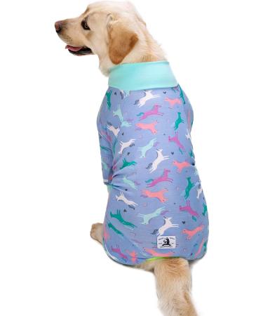 Dog Pajamas Jumpsuit for Large Dogs - Lightweight, Full Belly Coverage | Purple, Size 30 (Chest 29.92'' Back Length 19.69'') - Buy Online on GoSupps.com