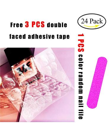 Fairvir 24pcs French Nails - Short Press-On Natural False Acrylic Nail Art Tips for Daily Use | Perfect Fake Nails for Women & Girls - Buy Online on GoSupps.com