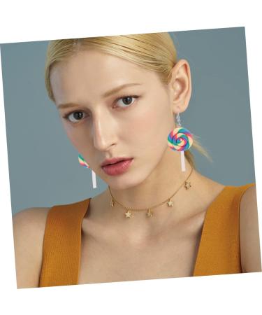 Holibanna 8 Pcs Large Dangle Earrings for Women Ear Decorations Polymer Clay Earrings Lollipop Earrings Turquoise Hoop Earrings for Women Creative Earrings Thick Circle Cane 3X5.3CMx2pcs Assorted Color 4x2pcs - Buy Online on GoSupps.com