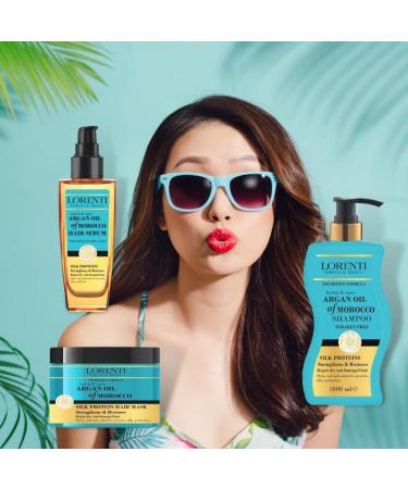 Lorenti Deep Conditioning Hair Mask 500 ml | For Dry Damaged Dense & Frizzed Hair | Contains Vitamin B7 & Proteins to Balance & Moisturize Hair | 16.9 Fl Oz (Argan Oil) - Buy Online on GoSupps.com