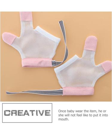 SUPVOX Baby Mittens - Finger Sucking & Nail Biting Stop Gloves for Kids (Pink, 10x10CM) - Buy Online on GoSupps.com