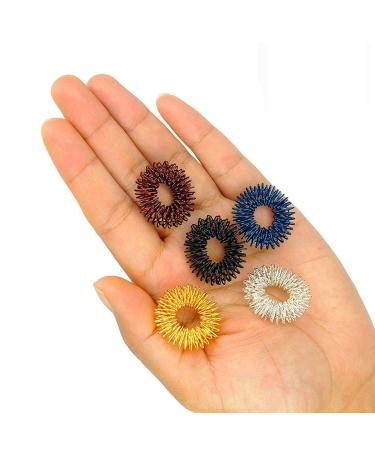 Amosfun 5 x Acupressure Massage Rings (Gold/Silver/Black/Blue/Red).