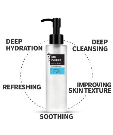 Coxir Ultra Hyaluronic Cleansing Oil 150ml - Hydrating Makeup Remover & Facial Cleanser - Buy Online on GoSupps.com