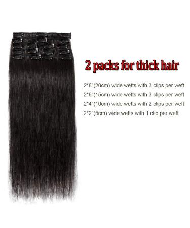 Buy Clip In Extensions - Real Remy Hair 8 Wefts 18 Clips 55cm - #1B Natural Black - 75g - International Shipping - Buy Online on GoSupps.com