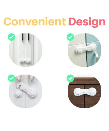 6-Pack Child Proof Cabinet Locks - No Drilling, 3M Adhesive - Baby Proof Safety Locks for Doors, Drawers, Cupboards - Wardrobe, Pantry - Easy Installation - Buy Online on GoSupps.com