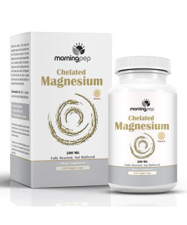 Magnesium Bisglycinate Chelate 240 Vegi Caps 200mg Elemental per Serving Our Fully reacted (TRAACS) Albion Magnesium Has The Highest Level of Absorption 240 Count (Pack of 1)