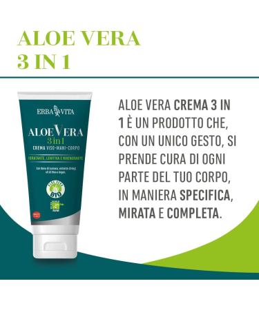  Erba Vita Erba Vita Aloe vera 3 in 1 cream for face hands and body with snail mucin rice and argan oils - 200 ml - Buy Online on GoSupps.com