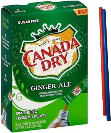 Ginger Ale Singles To Go Powdered Drink Mix 1 Box with 6 Packets Each - 6 Total Servings Sugar-Free Drink Powder Just Add Water 6 count Keto Burst with Flavor Zero Guilt! Low Carb Zero Sugar Drink Mix - 1 Box of Canada Dry Ginger Ale - Comes with 2 Paper  - Buy Online on GoSupps.com