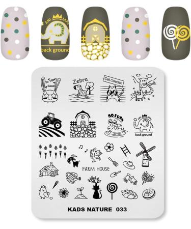Alexnailart Cartoon Farm Animal Nail Stamping Plates - DIY Manicure Tools & Patterns for Creative Nail Designs - Buy Online on GoSupps.com