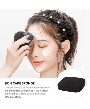 Exceart Charcoal Face Washing Sponges - 2pcs Deep Cleaning Peeling Puff Set with Box | Body Wash Scrubber - Buy Online on GoSupps.com