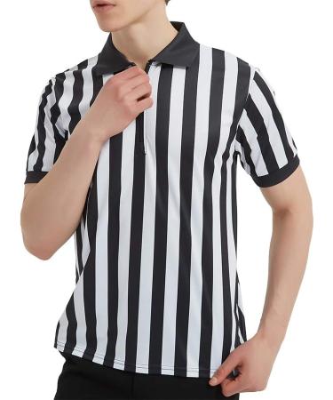 TOPTIE Men s Pro-Style Quarter Zip Referee Shirt - Black Sportwear for Basketball & Soccer - International Shipping Available - Buy Online on GoSupps.com
