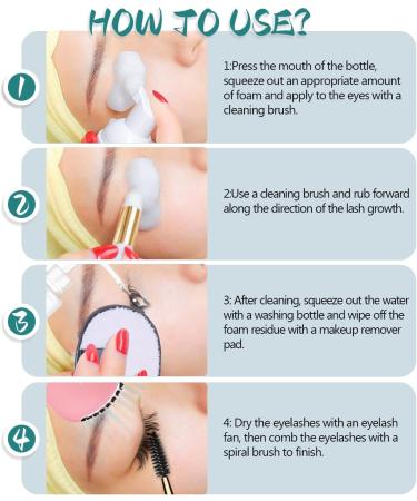 120ml Eyelash Extension Cleanser and Lash Shampoo with Brush - Paraben & Sulfate Free - Buy Online on GoSupps.com
