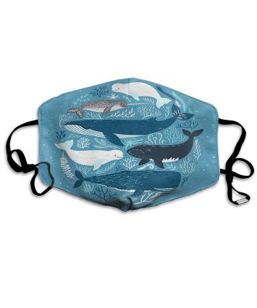 Breathable premium facial protection cover fish facial decorations nature nautical ocean seaweed korallenwal shark dolphin women men anti wind dust protection protective cover for skiing camping travel