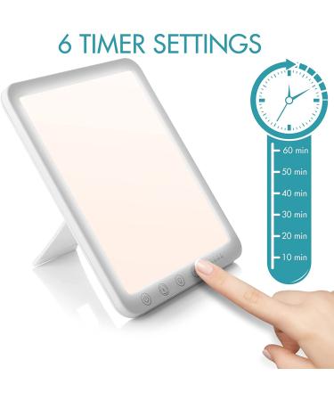 Simulated Sunlight Light Lamp - 15000 Lux, 3 Color Temp, 5 Brightness, Timer, 180 Rotatable Stand - Touch Control LED - Buy Online on GoSupps.com