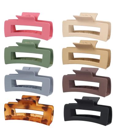 LUNROUG 8 Pcs Large Hair Claw Clips 4.1 Non-slip Big Square Matte Hair Claw Clips for Women Girls  Strong Hold Banana Clips for Thick Thin Hair Style A - Buy Online on GoSupps.com