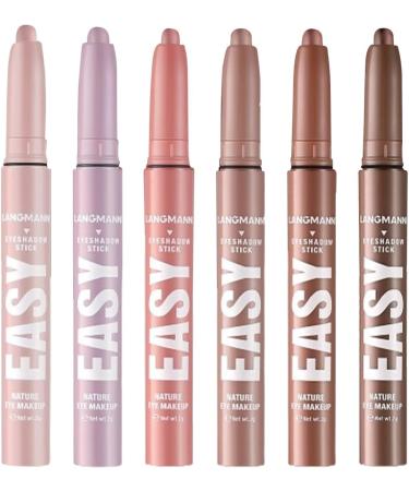  Naqqios Set of 6 eyeshadow pencils cream eyeshadow pen - matte stick eyeshadow waterproof pastel eyeshadow eye brightener matte finish pencil set for - Buy Online on GoSupps.com