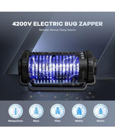 Solar Bug Zapper for Outdoor Indoor 4200V UV Mosquito Killer Lamp Waterproof Electronic Mosquito Zapper Fly Catcher Traps Fly Zapper Insect Killer Mosquito Trap for Kitchen Balcony Patio Camping - Buy Online on GoSupps.com