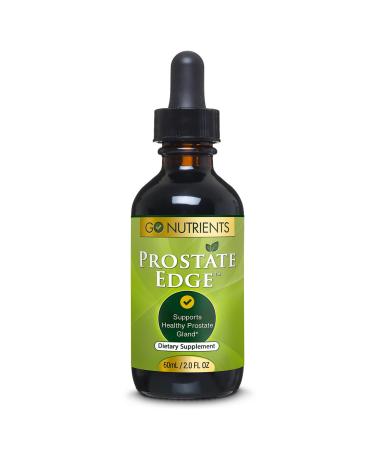 Go Nutrients Prostate Edge - Prostate Supplement for Men with Pygeum and Saw Palmetto Extract Plus Stinging Nettle Hydrangea Root  Turmeric Root  Kelp  Olive Leaf -2 oz Liquid Drops Made in USA