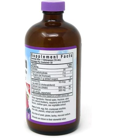 Bluebonnet Nutrition Liquid Calcium Magnesium Citrate with Vitamin D3 - Natural Mixed Berry Flavor, 16 fl oz - Buy Online on GoSupps.com