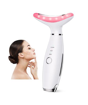 Neck Face Massager 3 Color Modes & Vibration Facial Sculpting Tool for Double Chin & Skin Care (White) International Shipping Available - Buy Online on GoSupps.com