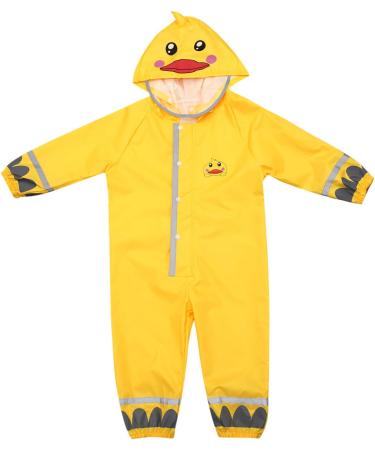 De feuilles Kids Yellow Duck Button Rain Suit | Waterproof Hooded Jumpsuit 7-9 Years - Buy Online on GoSupps.com