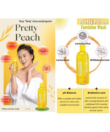 KXC Pretty Peach Feminine Wash - Sunflower Oil, Cooling Effect for Women (2pcs) - Buy Online on GoSupps.com