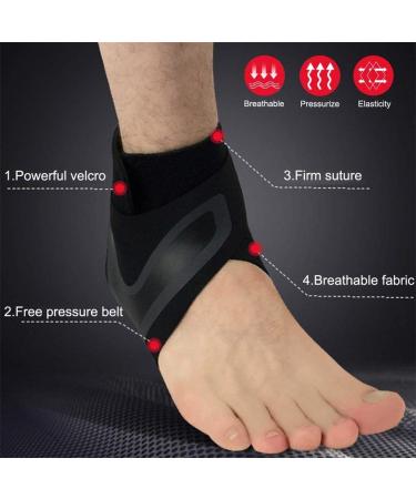 Adjustable Ankle Brace Support Sleeve - Elastic Anti-Sprain for Basketball & Pain Relief - Breathable Arch & Heel Support (XL - Buy Online on GoSupps.com