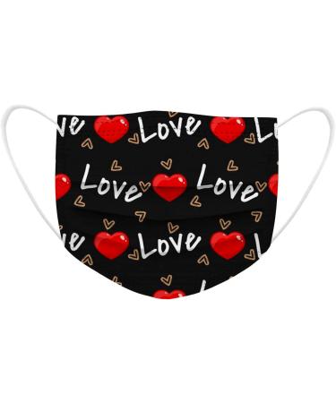Disposable Face Bandana Valentine's Day Face Bandana Heart Shaped Design 3Ply Breathable Anti-Dust Facial Pro-tection 20PCS 1117-1 - Buy Online on GoSupps.com