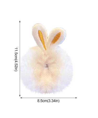 Easter Bunny Hair Ties - Cute Furry Elastic Accessories in Candy Colors | 1 PC White Rabbit Ear Bands - Buy Online on GoSupps.com