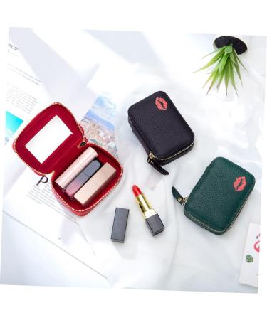 Mobestech Cosmetic Bag - Portable Faux Leather Makeup & Lipstick Holder for Travel | Convenient Zipper Pouch 10x7x3.5CM - Buy Online on GoSupps.com