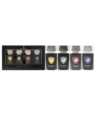 Tonino Lamborghini EDT Spray Set Prestigio Mitico Intenso Acqua - 0.5oz Fragrance Gift Set for Men (4 Pc)