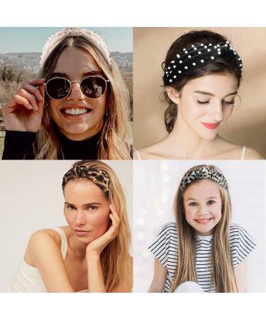 TOBATOBA Pearl and Leopard Headband for Women - Wide Knot Beaded Hair Accessory (Color 1) - Buy Online on GoSupps.com
