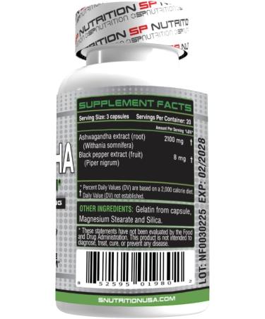 S Nutrition Ashwagandha Extra Strength Supplement 2100mg per Serving 60 Capsules Stress & Mood Support - Buy Online on GoSupps.com