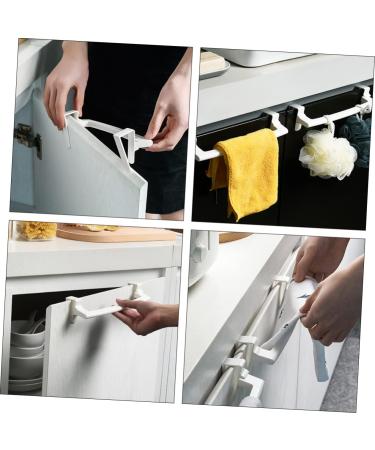 Hoement 3pcs Hook up Over The Door Hanger Towel Rack Clothes Rack Clip Hooks Door Storage Rack Abs White - Buy Online on GoSupps.com