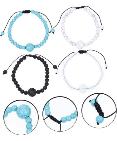 4pcs Anti Motion Sickness Bracelet Set | Trendy Braided Bead & Volcanic Rock Wristbands - Buy Online on GoSupps.com