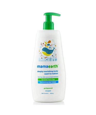 Mamaearth Deeply Nourishing Baby Body Wash | Tear Free Formula with Natural Cleansers | Hydrating Coconut & Jojoba Oil | Moisturizes Delicate Skin of Babies | 13.53 Fl Oz (400ml)