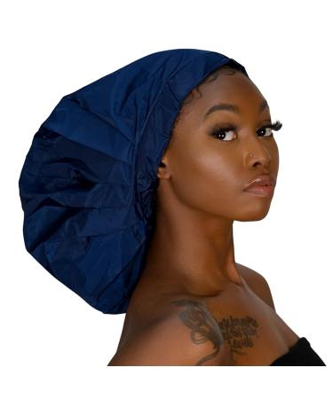 Jumbo Size Waterproof Shower Cap for Afro Hair | Adjustable & Reusable | Blue - Buy Online on GoSupps.com
