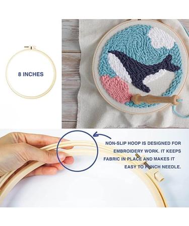 Punch Needle Rug Kit for Beginners - Sunrise on Mountain Design | Embroidery Starter Set with Color Pattern, Yarn, and Hoop - Buy Online on GoSupps.com