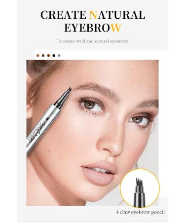 Eyebrow Pencil Quad-Tip Split Eyebrow Pencil Highly Effective Filler for a Long-Lasting Natural Wild Eyebrow Look Natural and Long-Lasting 5 Colors to Choose From (1) - Buy Online on GoSupps.com