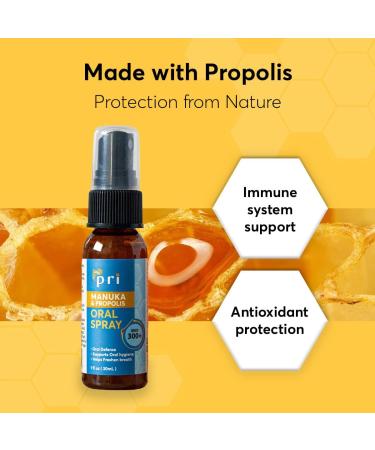 PRI Propolis Manuka Honey Oral Spray - Sore Throat & Immune Support - 1oz - Buy Online on GoSupps.com