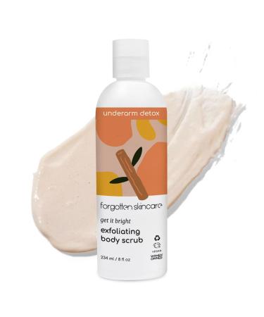 Forgotten Skincare Get It Bright Exfoliating Body Scrub with Glycolic Acid & Pumice for Dark Armpits Bikini Area KP Bumps Rough Skin Daily AHA Polish to Smooth Soften & Prep Sensitive Areas