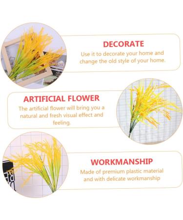 DECHOUS 4pcs 7 Simulated Rice Wheat Flower Natural Wheat Ears Flowers Artificial Wheat Stalks Wheat Decor Tall Wheat Ears Dried Flowers Fall Flower Bouquet Plastic Dining Table - Buy Online on GoSupps.com
