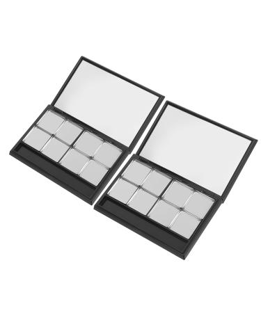 Gatuida Palette de Maquillage Vide Magn tique 8 Cases en Aluminium Bo te DIY Double Compartiment Finition Mate Noire Lot de 2 pour Fards Paupi res Blush et Rouges L vres