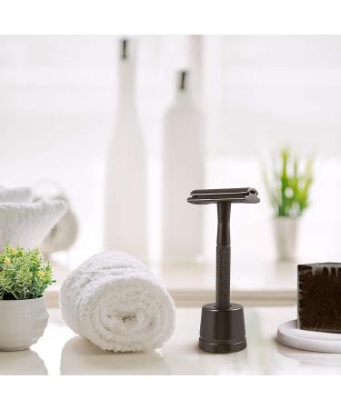 Vtrem Men's Double Edge Safety Razor | Black Reusable Shaving Razor for Men & Women + 5 Blades - Eco-Friendly Grooming - Buy Online on GoSupps.com