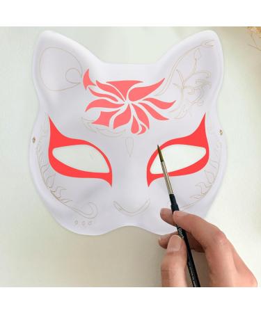 Buy Kichvoe White Cat Masks - Paintable Half Animal Masquerade Masks for Cosplay & Accessories - Buy Online on GoSupps.com