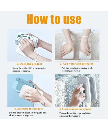 Magnetic Window Cleaner Tool - Adjustable Double-Sided Glass Washing Accessory for Home & Car | Fits 3-10mm Glass - Buy Online on GoSupps.com