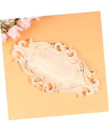 Alipis 1pc Decor Furniture Center Applique Carved Corner Onlay Wood Onlay Frame Modeling Dressing Table - Buy Online on GoSupps.com