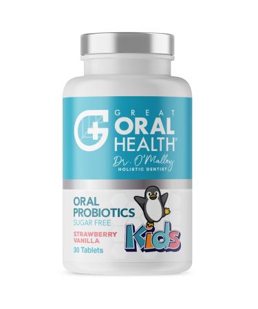 Childrens Oral Probiotics  Oral Care Probiotic for Kids Cavity Prevention & Bad Breath Treatment Supplement w/BLIS K12 M18 Mouth & Gum Health Dentist Formulated 30 Lozenge Strawberry eBook Included
